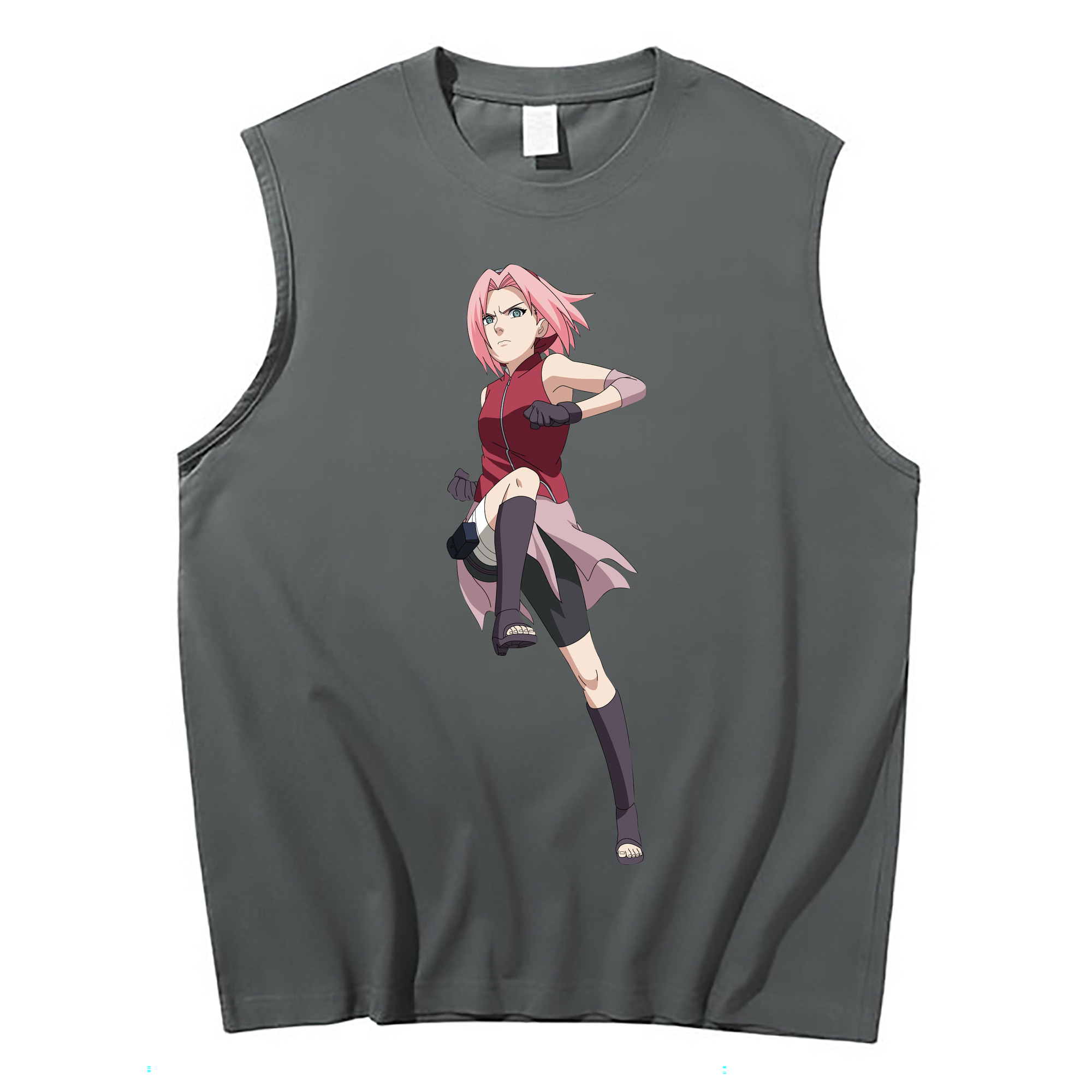 （画像用） NARUTO -ナルト- 春野サクラ Haruno Sakura コットン100％タンクトップ（フロントプリント）